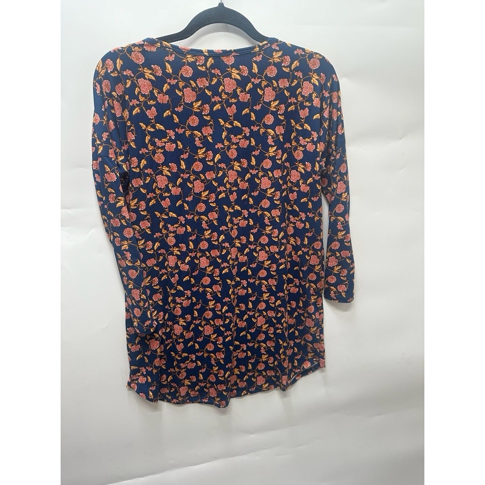 Honey & Lace Floral Print Long Sleeve tunic shirt‎ Size Medium Cottage Core
